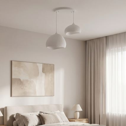 Brilagi - Hanglamp aan kabel WABI SABI 2xE27/40W/230V Ø 70 cm wit
