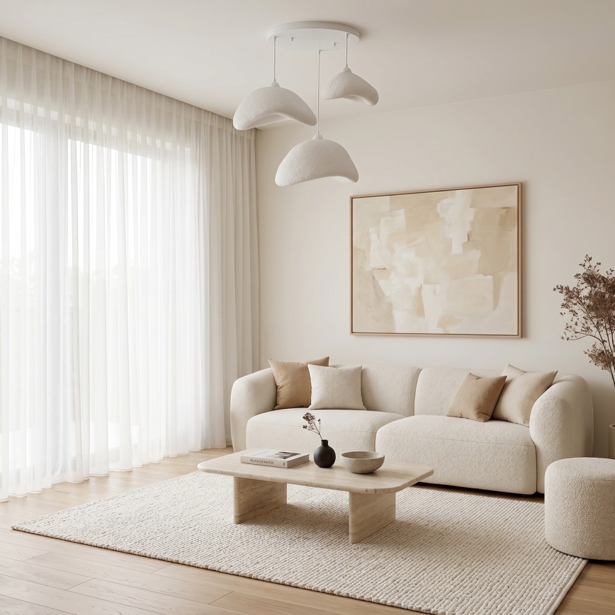 Brilagi - Hanglamp aan kabel WABI SABI 3xE27/40W/230V Ø 82 cm wit