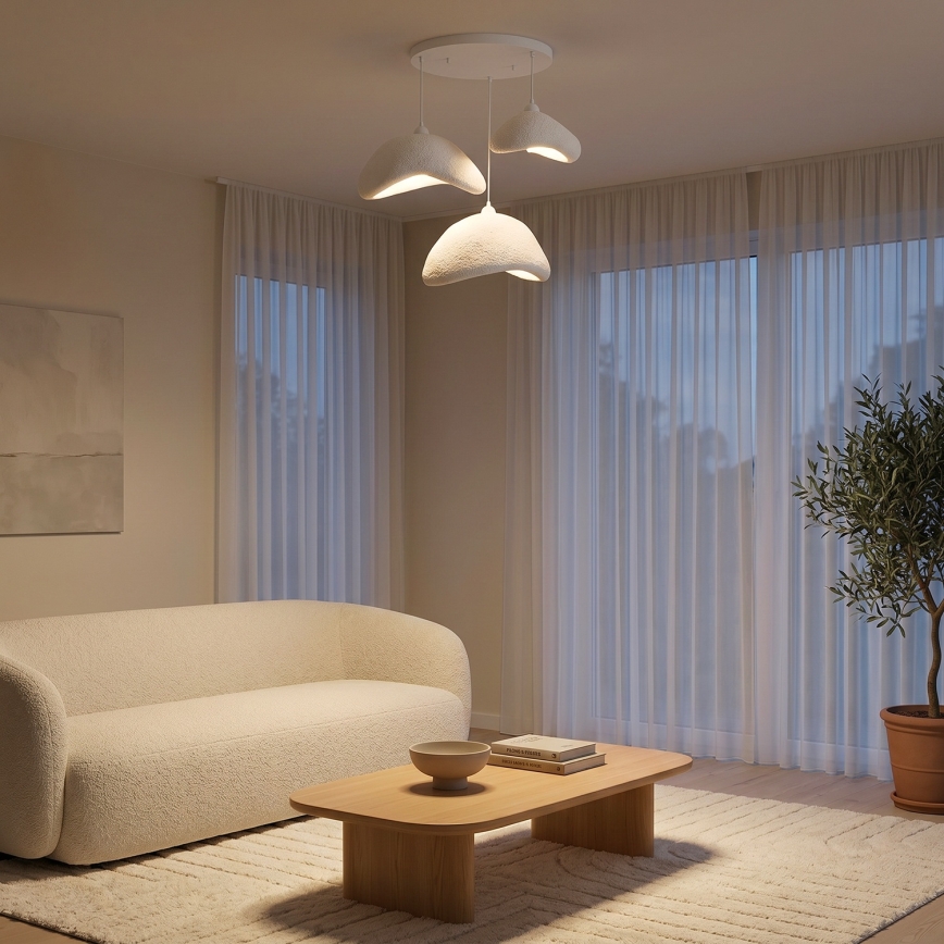 Brilagi - Hanglamp aan kabel WABI SABI 3xE27/40W/230V Ø 82 cm wit