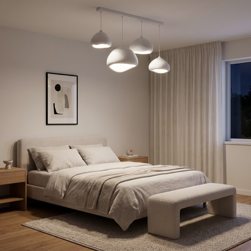 Brilagi - Hanglamp aan kabel WABI SABI 4xE27/40W/230V wit
