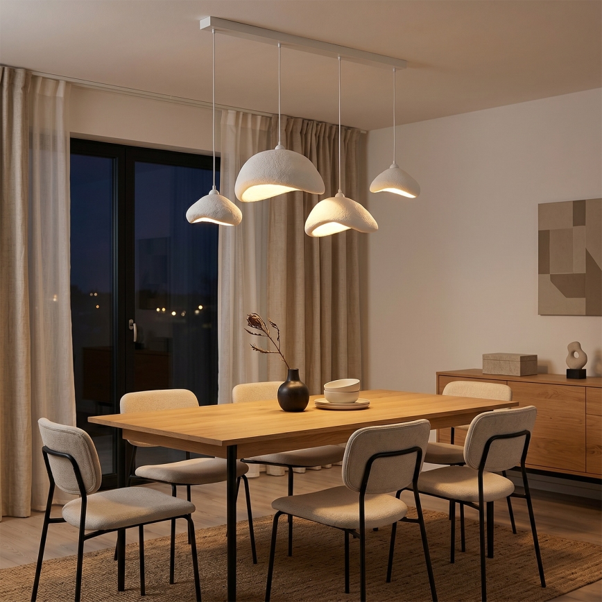 Brilagi - Hanglamp aan kabel WABI SABI 4xE27/40W/230V wit