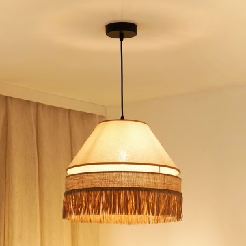 Brilagi - Hanglamp aan kabel WINNETOU AVIGNION 1xE27/15W/230V Ø 35 cm bruin/crème