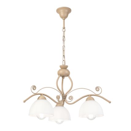 Brilagi - Hanglamp aan ketting ANTICO MODERN 3xE27/60W/230V beige