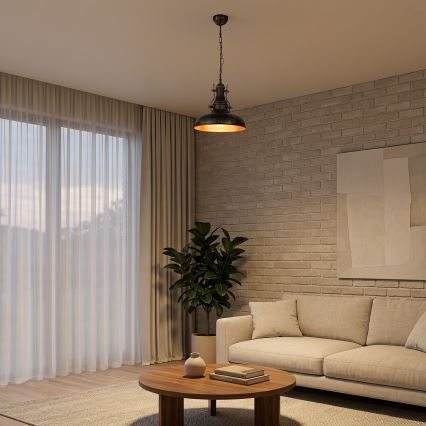 Brilagi - Hanglamp aan ketting PYRONIC 1xE27/40W/230V Ø 32 cm brons/patina