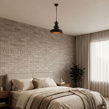 Brilagi - Hanglamp aan ketting PYRONIC 1xE27/40W/230V Ø 32 cm brons/patina