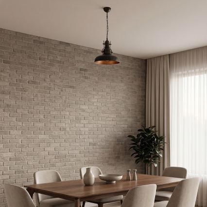 Brilagi - Hanglamp aan ketting PYRONIC 1xE27/40W/230V Ø 32 cm brons/patina