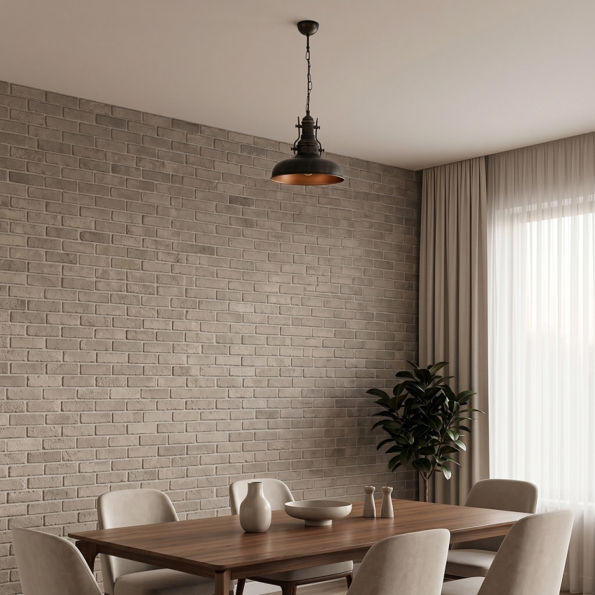 Brilagi - Hanglamp aan ketting PYRONIC 1xE27/40W/230V Ø 32 cm brons/patina