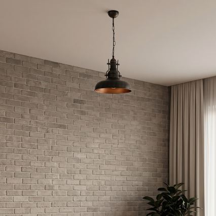 Brilagi - Hanglamp aan ketting PYRONIC 1xE27/40W/230V Ø 32 cm brons/patina