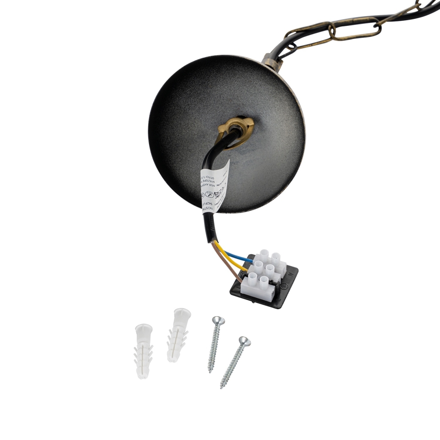 Brilagi - Hanglamp aan ketting PYRONIC 1xE27/40W/230V Ø 32 cm brons/patina