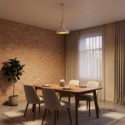 Brilagi - Hanglamp aan ketting PYRONIC 1xE27/40W/230V Ø 32 cm crème/patina