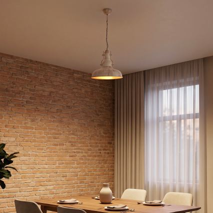Brilagi - Hanglamp aan ketting PYRONIC 1xE27/40W/230V Ø 32 cm crème/patina