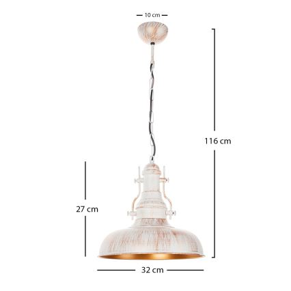 Brilagi - Hanglamp aan ketting PYRONIC 1xE27/40W/230V Ø 32 cm crème/patina