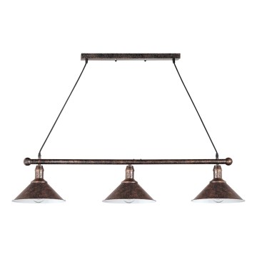 BRILAGI - Hanglamp aan snoer FORGE 3xE27/60W/230V koper/patina