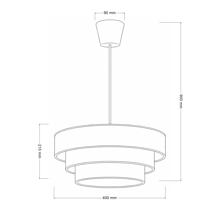 Brilagi - Hanglamp aan snoer LUNETA 1xE27/60W/230V diam. 40 cm grijs/crème/wit