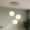 Brilagi - Hanglamp aan snoer MILO ECRU 3xE27/60W/230V beige/goud