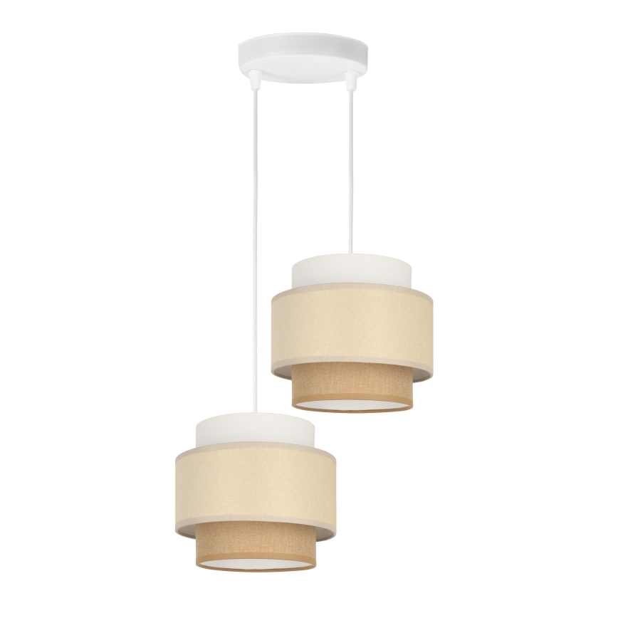 Brilagi - Hanglamp aan snoer RESNA 2xE27/60W/230V Ø 30 cm crème/beige