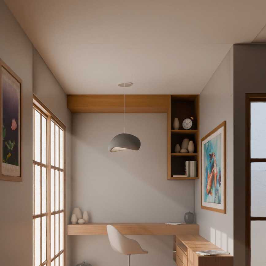 Brilagi - Hanglamp aan snoer WABI SABI 1xE27/40W/230V grijs