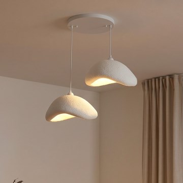 Brilagi - Hanglamp aan snoer WABI SABI 2xE27/40W/230V Ø 74 cm wit