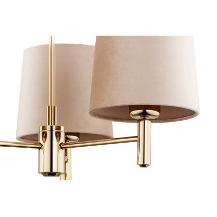 Brilagi - Hanglamp aan stang MONTE 3xE27/15W/230V beige/goud