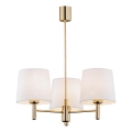 Brilagi - Hanglamp aan stang MONTE 3xE27/15W/230V crème/goud