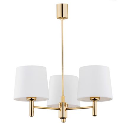 Brilagi - Hanglamp aan stang MONTE 3xE27/60W/230V crème/goud