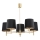 Brilagi - Hanglamp aan stang MONTE 5xE27/15W/230V zwart/goud