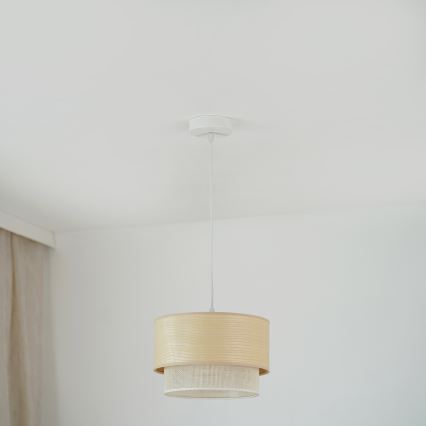 Brilagi - Hanglamp aan kabel ARIZONA BOHO 1xE27/15W/230V Ø 25 cm beige/wit