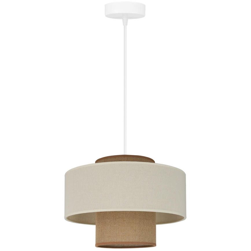 Brilagi - Hanglamp aan kabel DALLAS 1xE27/15W/230V Ø 30 cm bruin/crème/wit