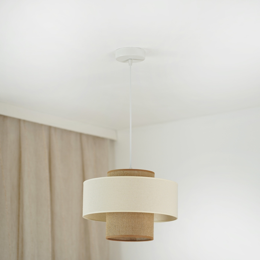 Brilagi - Hanglamp aan kabel DALLAS 1xE27/15W/230V Ø 30 cm bruin/crème/wit