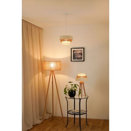 Brilagi - Hanglamp aan kabel DENVER LUNETA 1xE27/15W/230V Ø 25 cm beige/bruin/crème