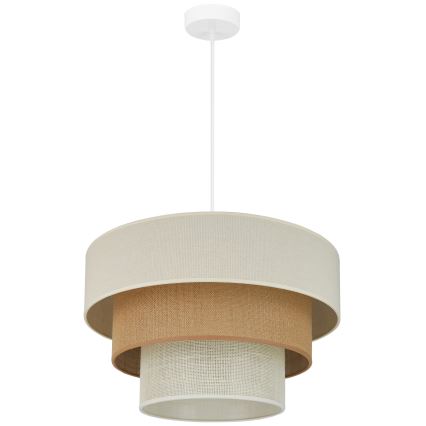 Brilagi - Hanglamp aan kabel DENVER LUNETA 1xE27/15W/230V Ø 45 cm beige/bruin/crème