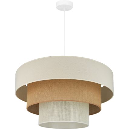 Brilagi - Hanglamp aan kabel DENVER LUNETA 1xE27/15W/230V Ø 60 cm beige/bruin/crème