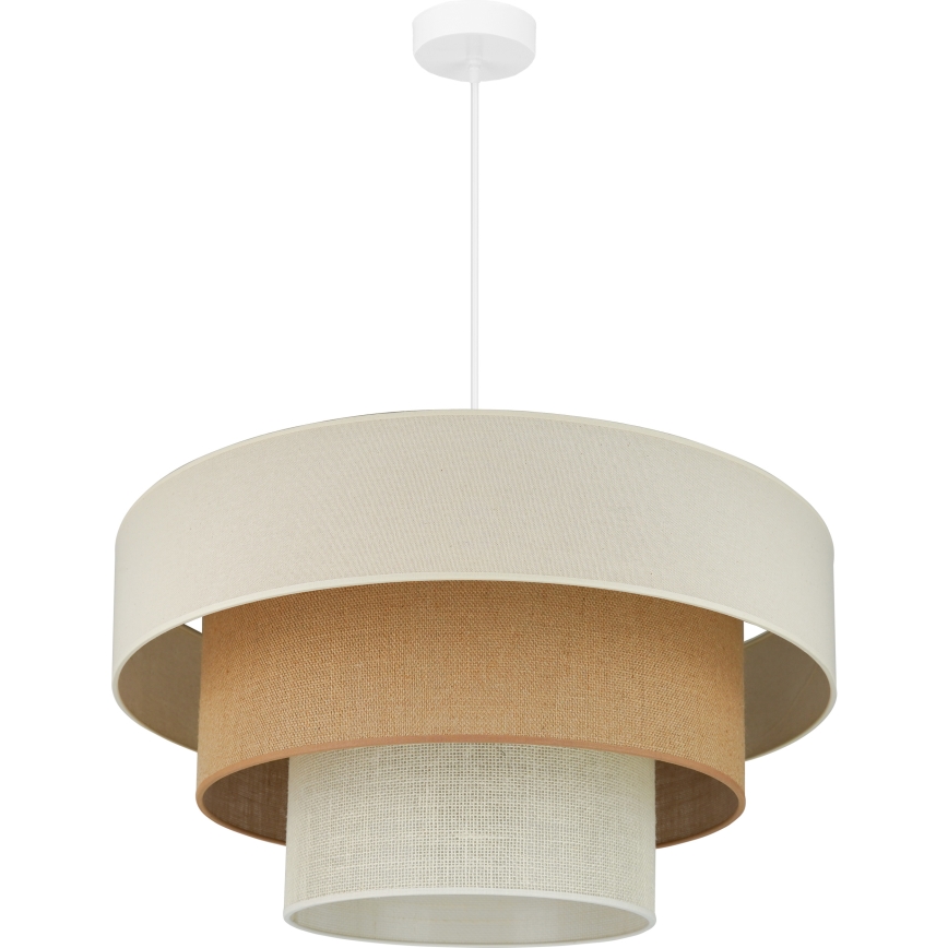 Brilagi - Hanglamp aan kabel DENVER LUNETA 1xE27/15W/230V Ø 60 cm beige/bruin/crème