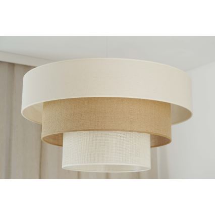 Brilagi - Hanglamp aan kabel DENVER LUNETA 1xE27/15W/230V Ø 60 cm beige/bruin/crème