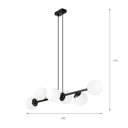 Brilagi - Hanglamp MALONY 6xE14/20W/230V zwart