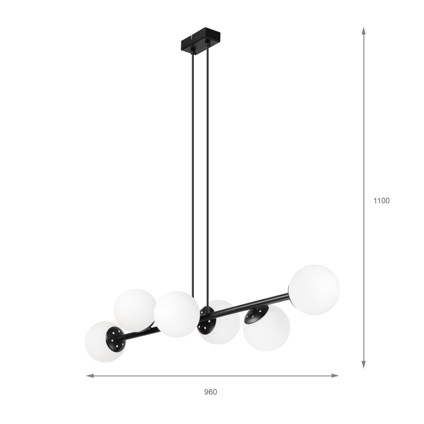 Brilagi - Hanglamp MALONY 6xE14/20W/230V zwart