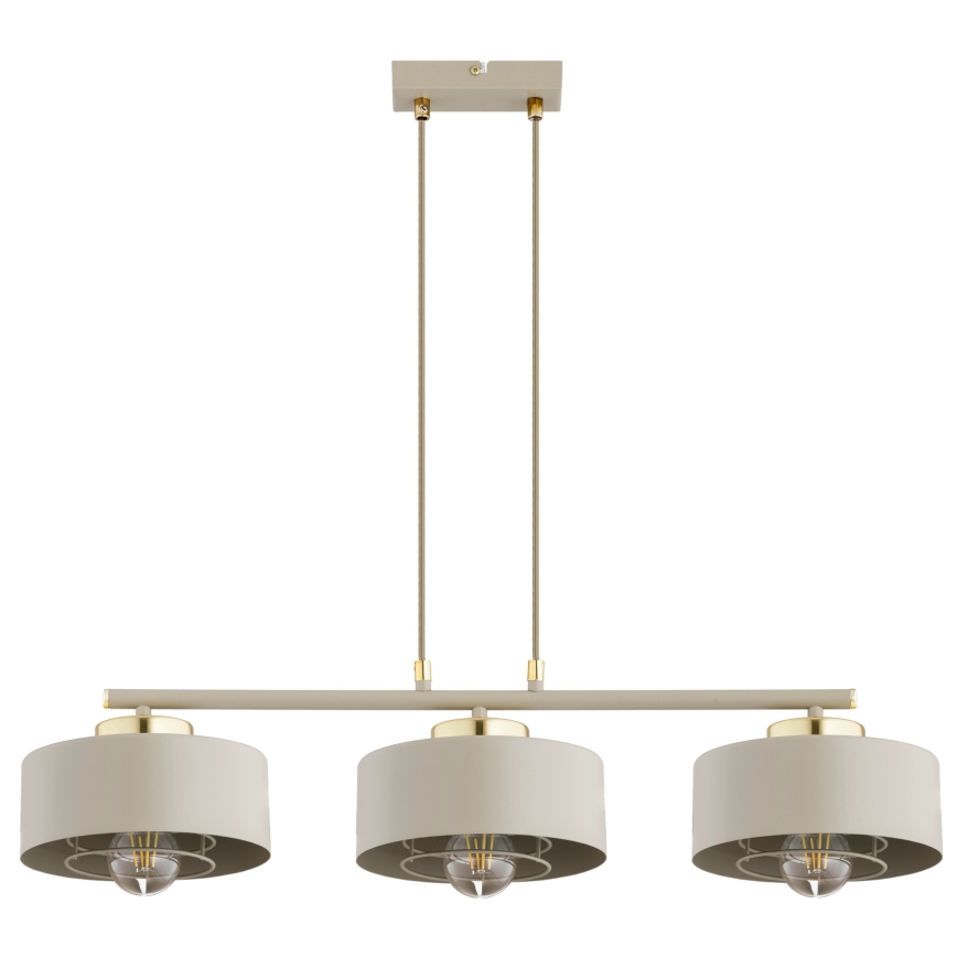 Brilagi - Hanglamp met kabel 3xE27/60W/230V beige/goud