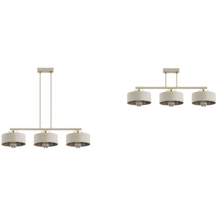 Brilagi - Hanglamp met kabel 3xE27/60W/230V beige/goud