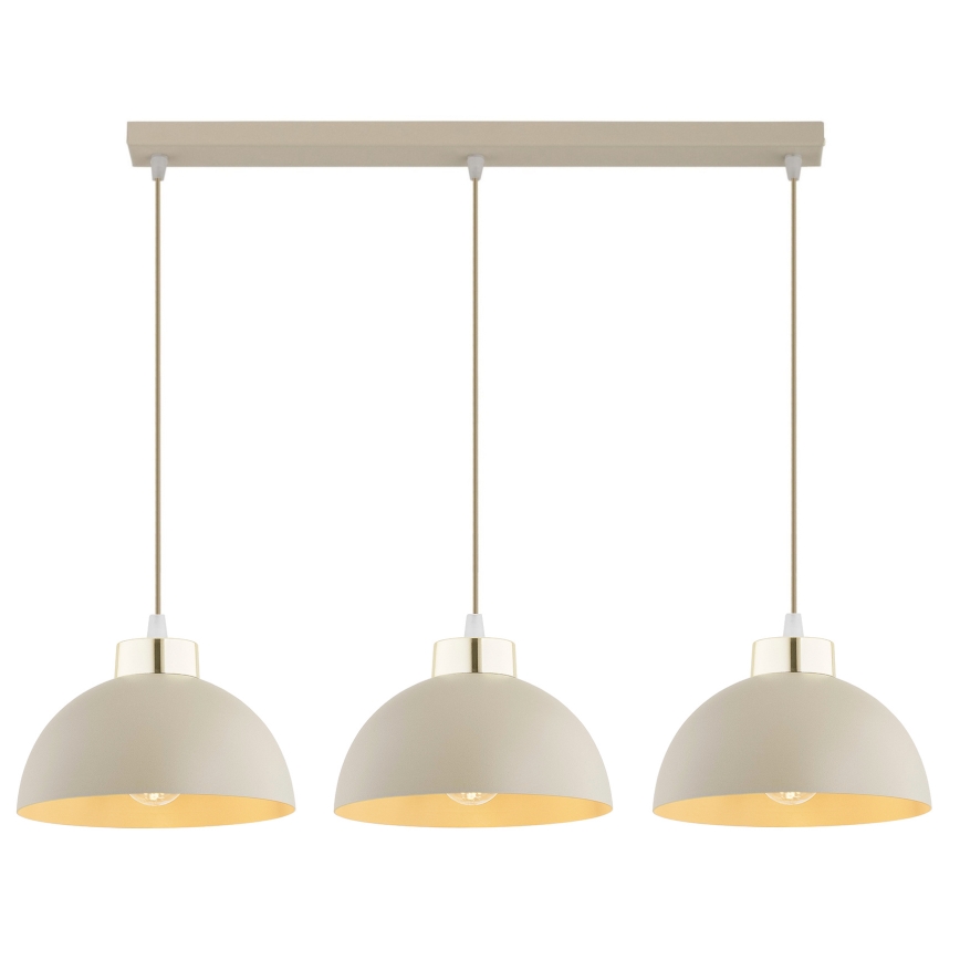 Brilagi - Hanglamp met kabel 3xE27/60W/230V beige/goud
