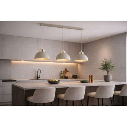 Brilagi - Hanglamp met kabel 3xE27/60W/230V beige/goud