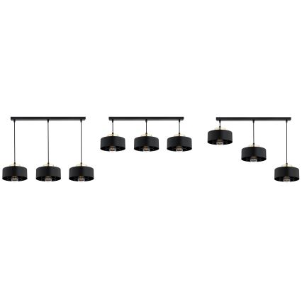 Brilagi - Hanglamp met kabel 3xE27/60W/230V zwart/goud