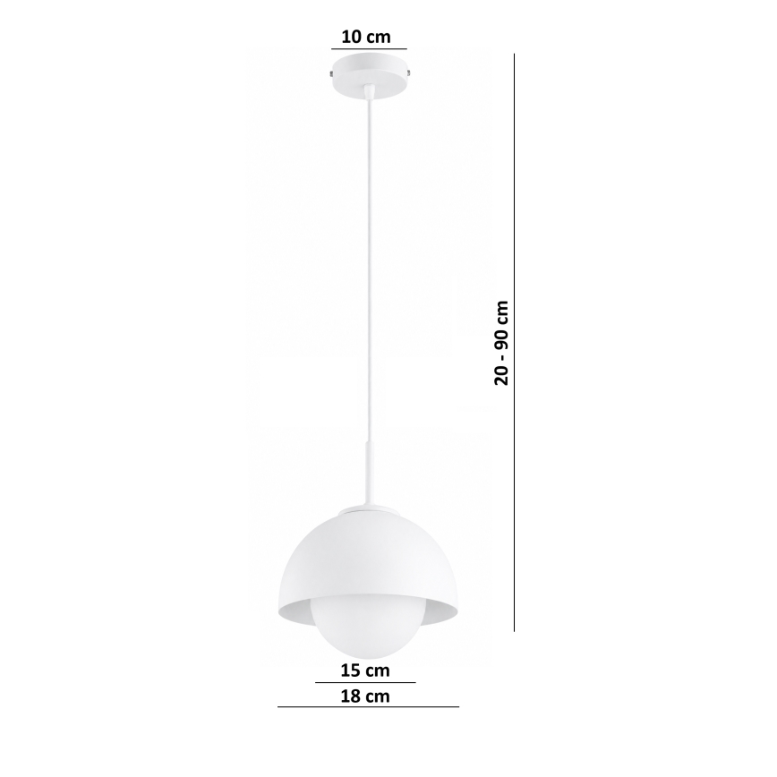 BRILAGI - Hanglamp met kabel COSMO 1xE27/60W/230V Ø 18 cm wit