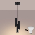Brilagi - Hanglamp met kabel CRESTO 3xGU10/10W/230V zwart
