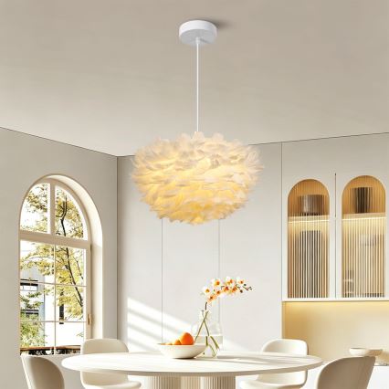 Brilagi - Hanglamp met kabel FEATHER 3xE27/40W/230V Ø 40 cm wit