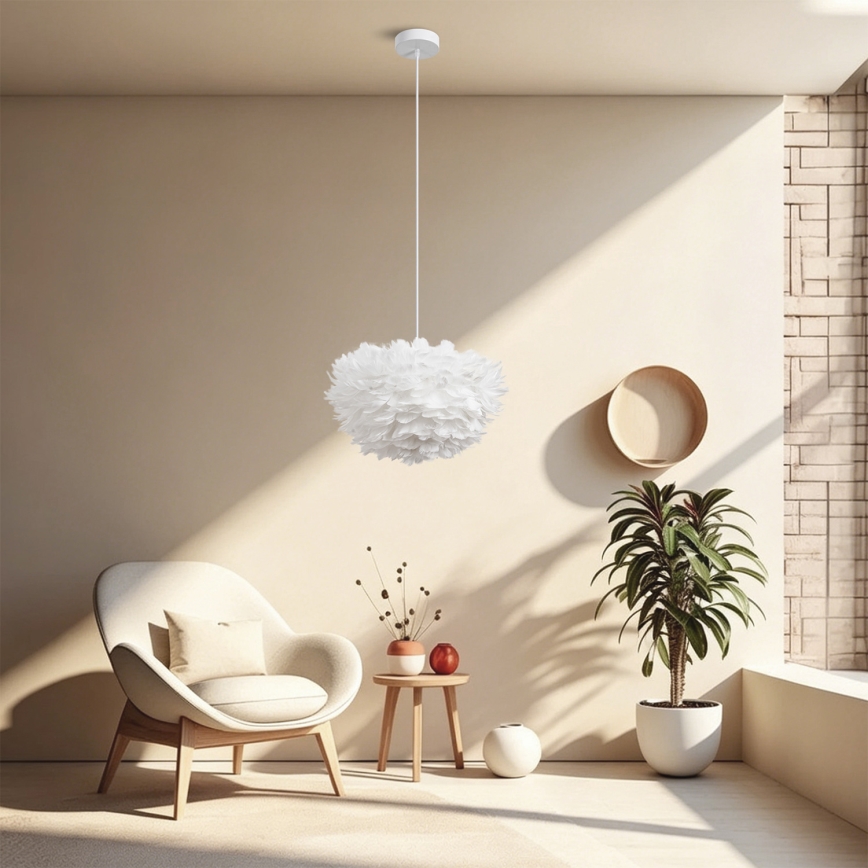 Brilagi - Hanglamp met kabel FEATHER 3xE27/40W/230V Ø 40 cm wit