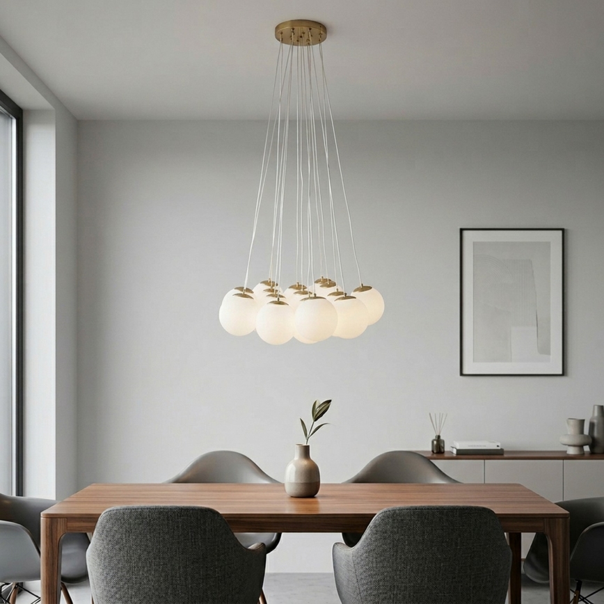 Brilagi - Hanglamp met kabel GLOBE 15xE14/15W/230V wit