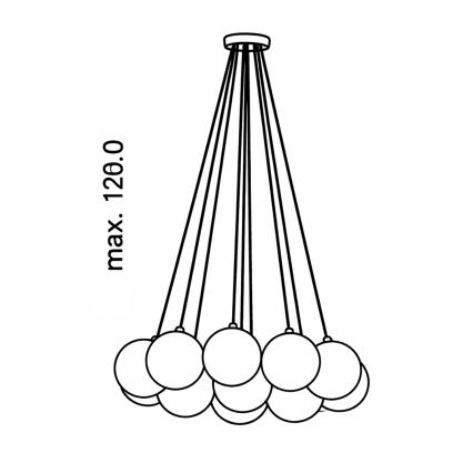 Brilagi - Hanglamp met kabel GLOBE 15xE14/15W/230V wit