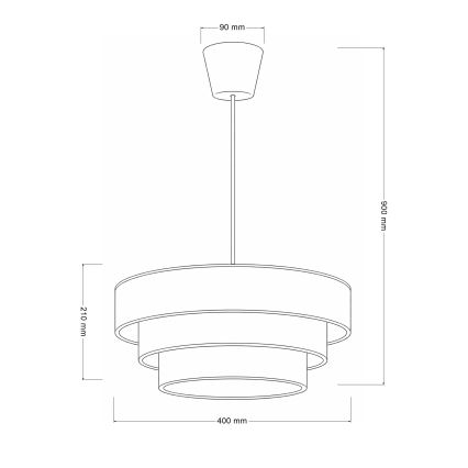 Brilagi - Hanglamp met kabel LUNETA 1xE27/60W/230V Ø 40 cm beige/goud