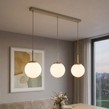 Brilagi - Hanglamp met kabel MILO 3xE27/60W/230V beige/goud