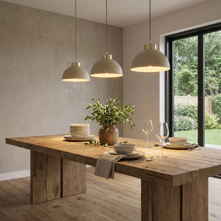 Brilagi - Hanglamp met kabel MOON 1xE27/60W/230V Ø 18 cm beige/goud